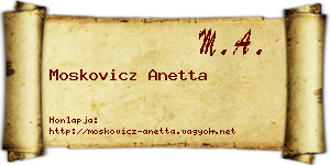 Moskovicz Anetta névjegykártya